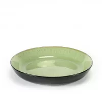 Mélytányér, Serax Pure 24,5 cm, zöld/fekete